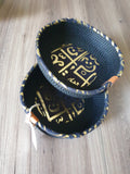 Ayla Woven Plate – Black& Gold