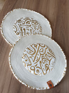 Luna Round Placemat – White & Gold