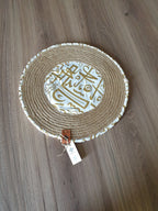 Luna Round Placemat – White & Jute