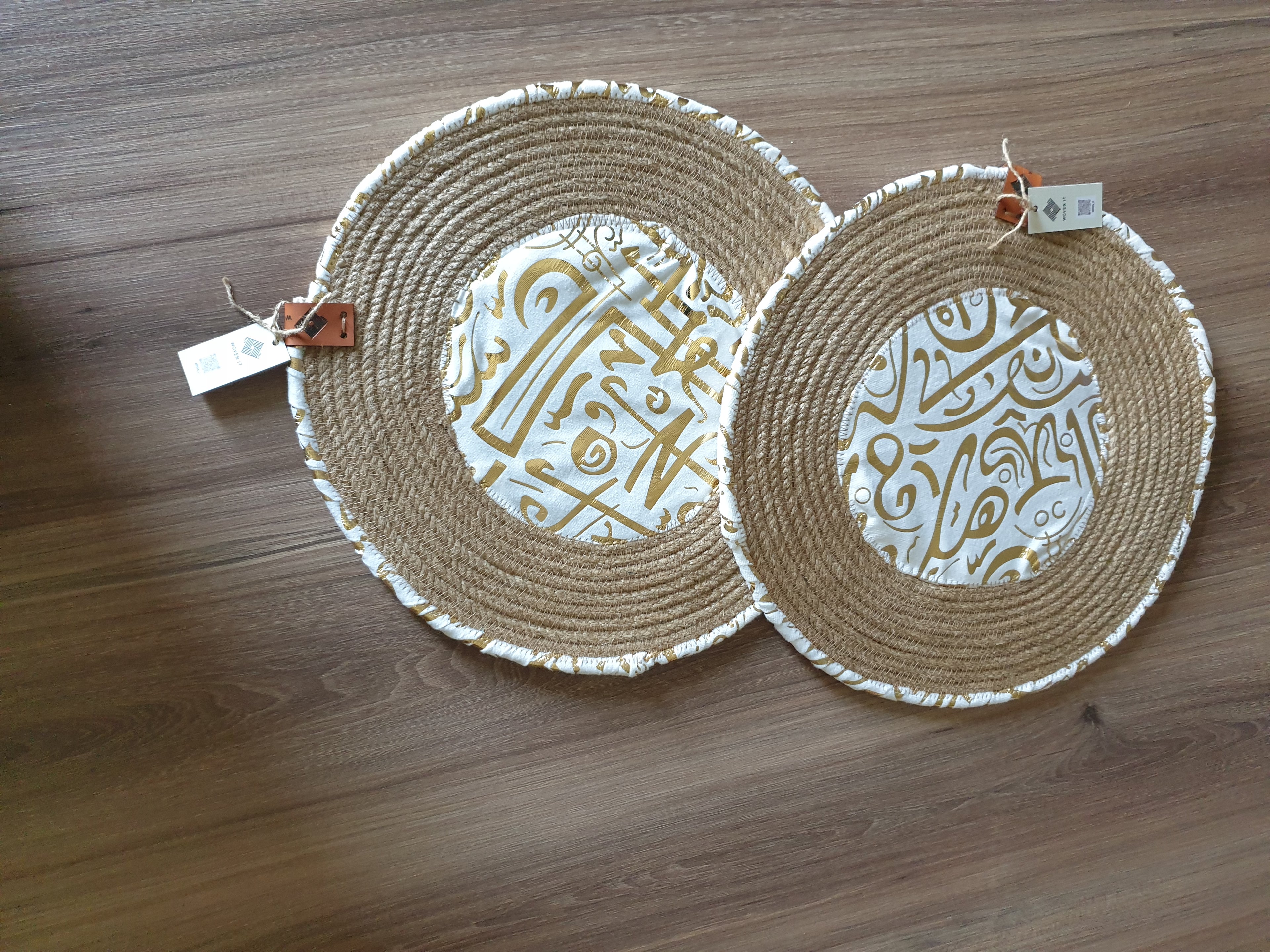 Luna Round Placemat – White & Jute