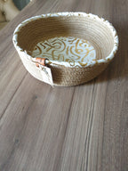 Ayla Woven Plate – White & Jute