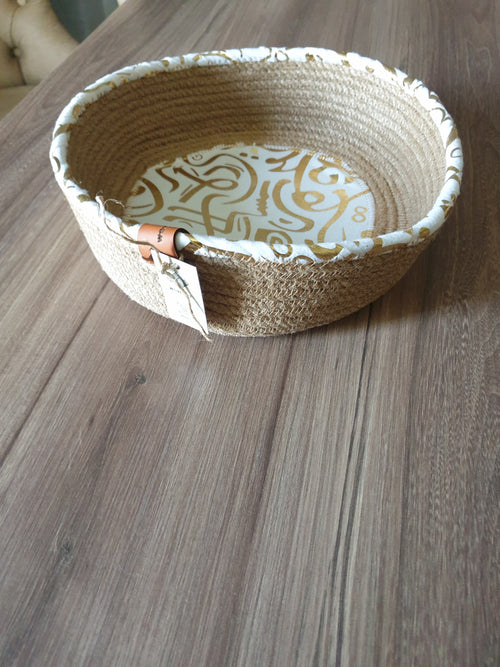 Ayla Woven Plate – White & Jute