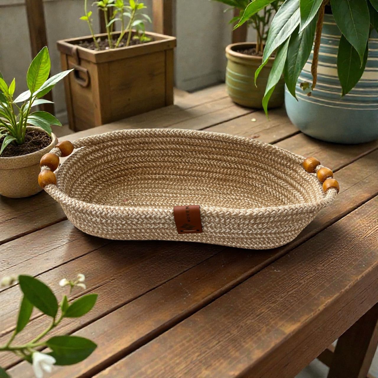 Dottie Woven Oval Plate – Wood