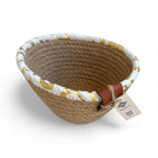 Zaya Woven Bowl – White & Jute