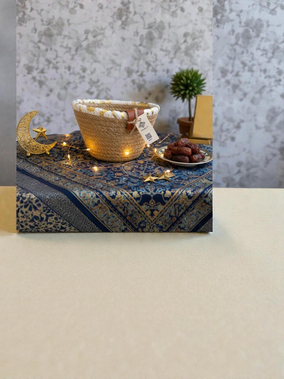 Zaya Woven Bowl – White & Jute