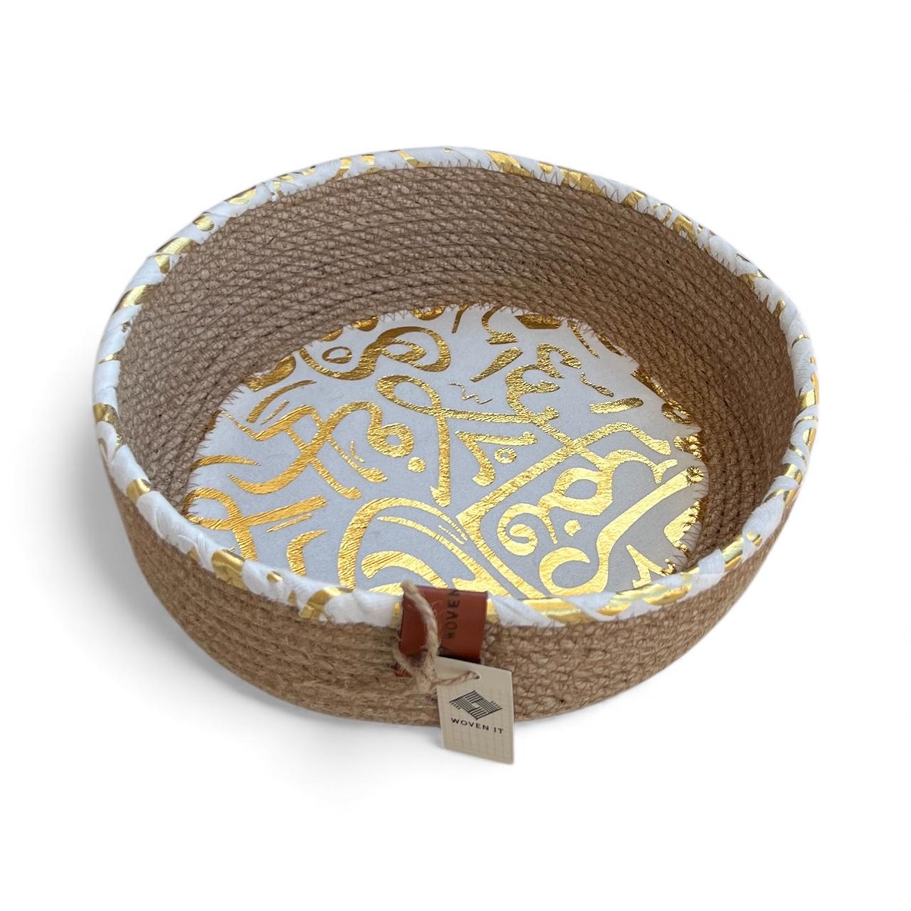 Ayla Woven Plate – White & Jute