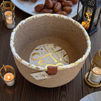 Nura Woven Basket – White & Jute