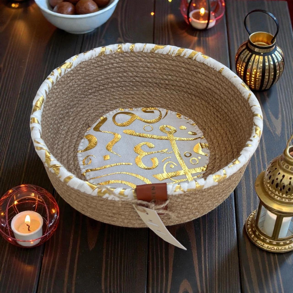 Ruvian Woven Plate – White & Jute