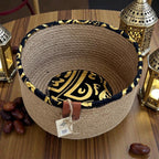 Nura Woven Basket – Black & Jute