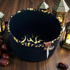 Nura Woven Basket – Black & Gold
