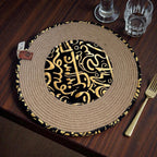 Luna Round Placemat – Black & Jute