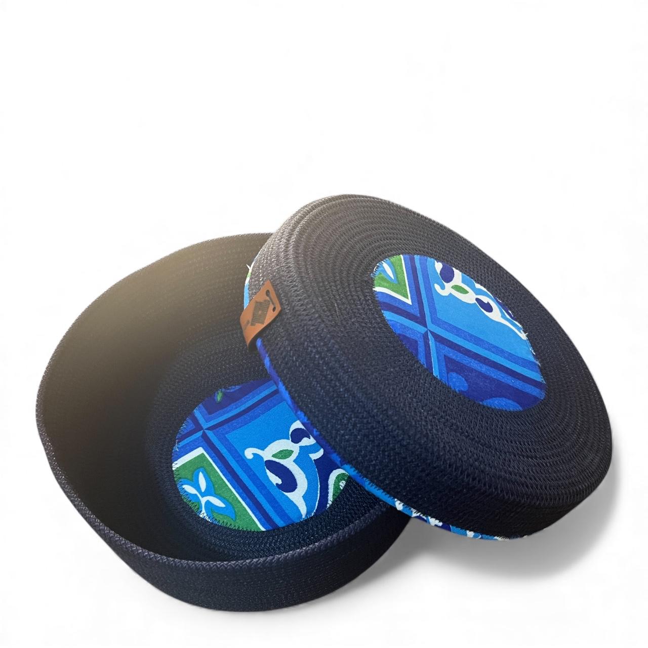Ruvia Basket with Lid – Low-blue