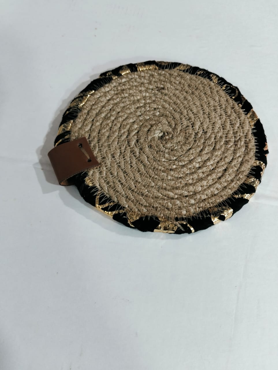 Sena Coaster Handwoven jute coaster Black