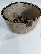 Nura Woven Basket – Black & Jute