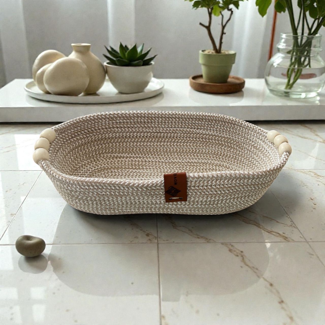 Dottie Woven Oval Plate – Wood